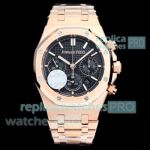 Perfect Clone HBF Audemars Piguet Royal Oak 50th Anniversary Rose Gold Case Black Dial 41mm 